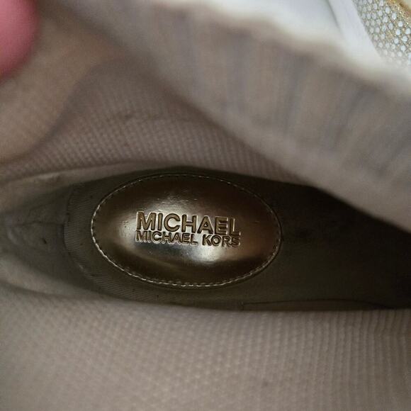 MICHAEL Michael Kor sSkyler Embellished Metallic Stretch Knit Sock Sneaker - Picture 4 of 6